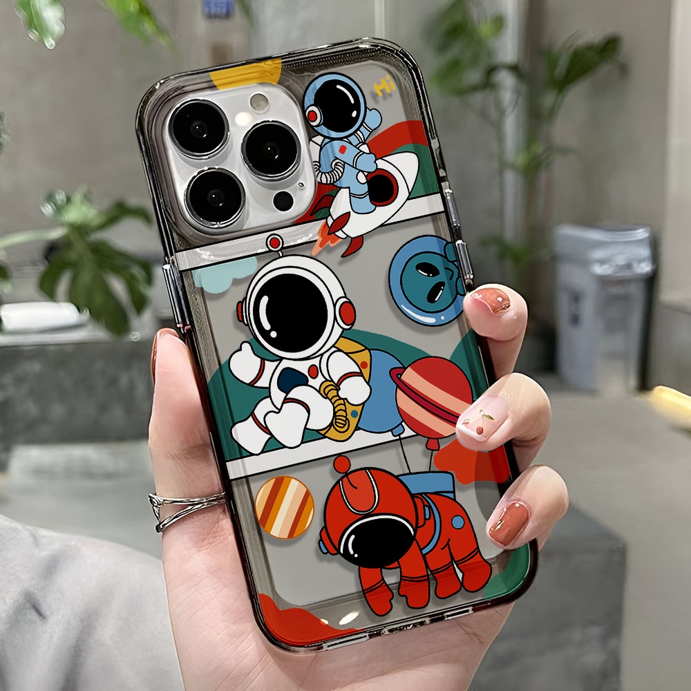 Ốp Điện Thoại Trong Suốt Chống Sốc In Hình Phi Hành Gia Hoạt Hình Cho iphone 14 pro max 11 13 12 7 8 Plus X XR XSMax
