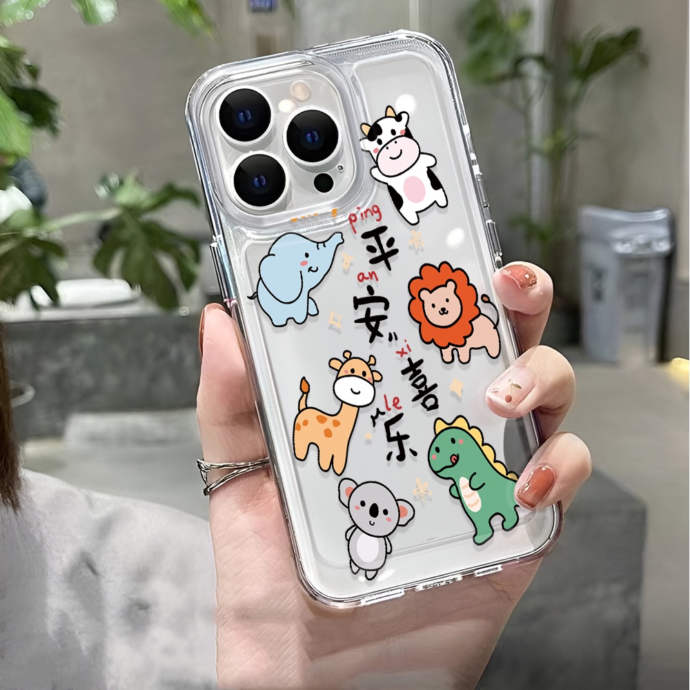 Ốp Điện Thoại Trong Suốt Chống Sốc Hình Khủng Long Cho iphone 14 pro max 11 13 12 7 8 Plus X XR XSMax