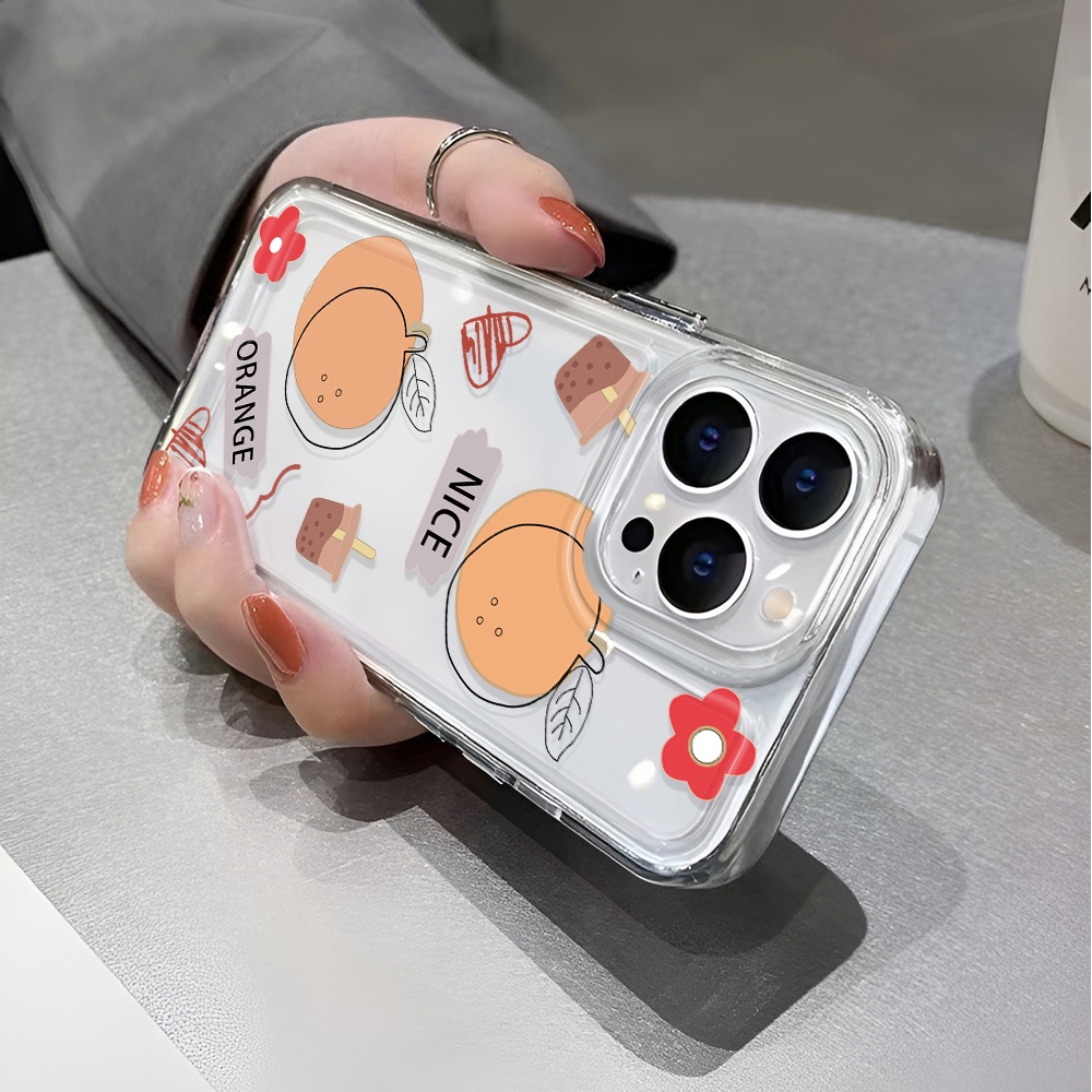 Ốp Điện Thoại Trong Suốt In Hình Quả Đào Chống Sốc Cho iphone 14 pro max 11 13 12 7 8 Plus X XR XSMax