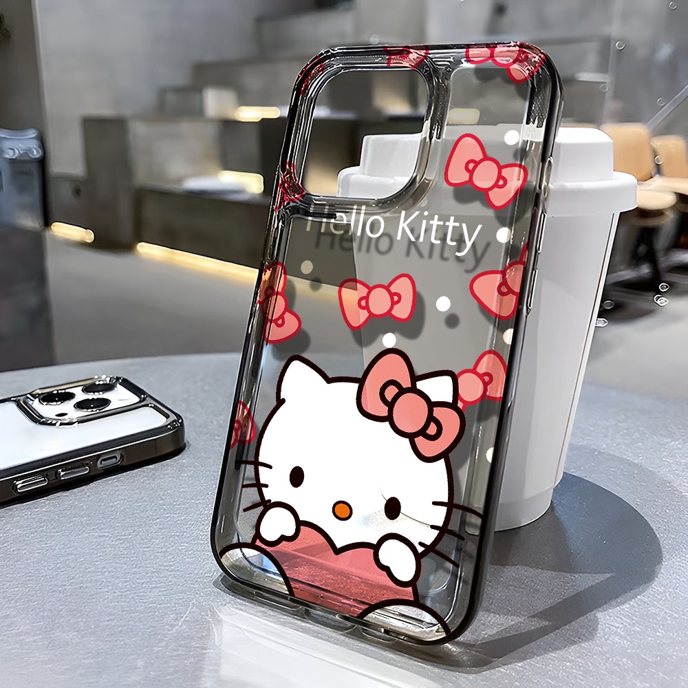 Ốp Điện Thoại Trong Suốt Họa Tiết Hello Kitty Dễ Thương Chống Sốc Cho iphone 14 pro max 11 13 12 7 8 Plus X XR XSMax