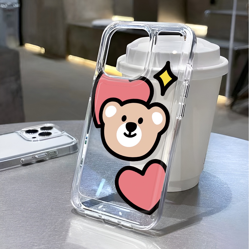 Ốp Điện Thoại Trong Suốt Chống Sốc In Hình Gấu Hoạt Hình Cho iphone 14 pro max 11 13 12 7 8 Plus X XR XSMax
