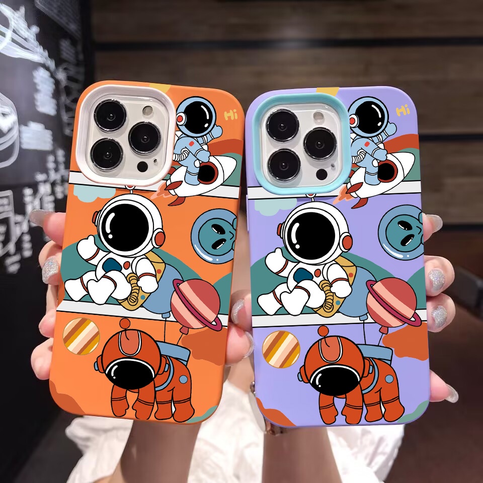 Ốp Điện Thoại silicon Dẻo Hình Tên Lửa / Phi Hành Gia 3 Trong 1 Cho iPhone 14Promax 13 12 11 7Plus X XR