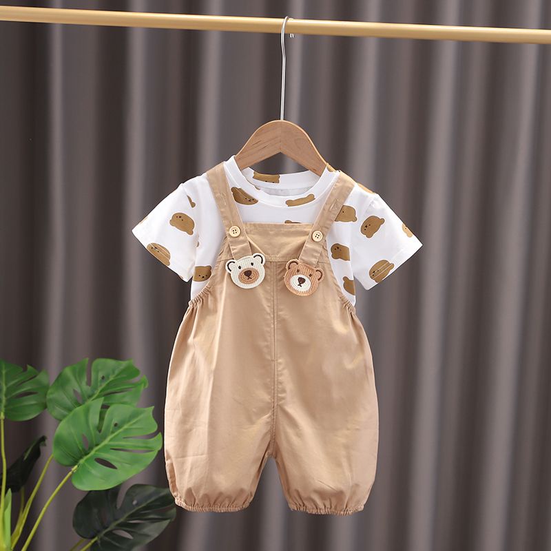✨Hàng Có Sẵn!✨ Bộ Đồ Hai Mảnh Phong Cách Hàn Quốc Thời Trang Mùa Hè Hàng Mới 2023 Dành Cho Bé Trai Gái