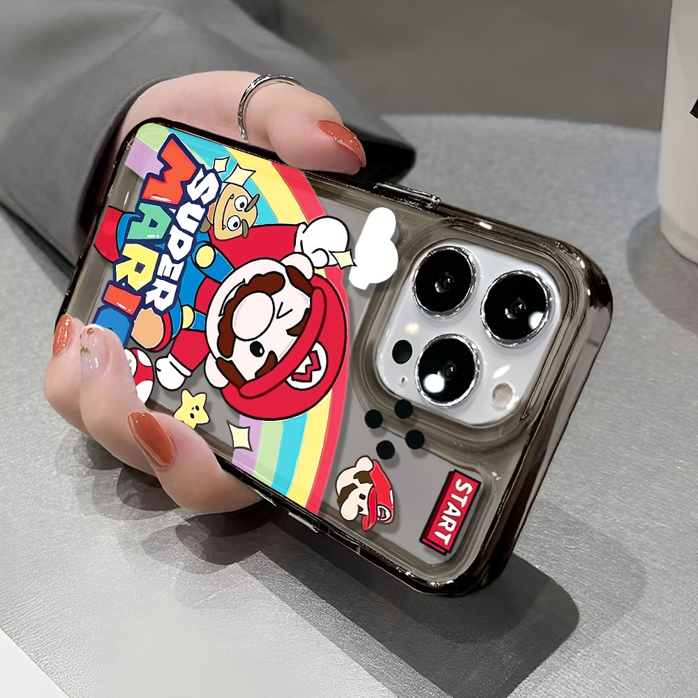 Ốp Điện Thoại Trong Suốt Chống Sốc In Hình Mario Cho iphone 14 pro max 11 13 12 7 8 Plus X XR XSMax