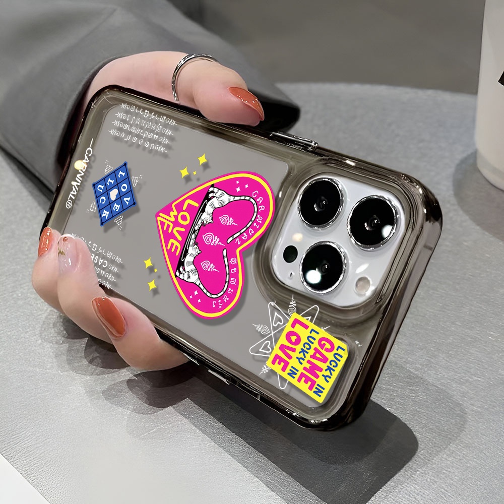 Ốp Điện Thoại Trong Suốt Chống Sốc Họa Tiết Trái Tim Cho iphone 14 pro max 11 13 12 7 8 Plus X XR XSMax