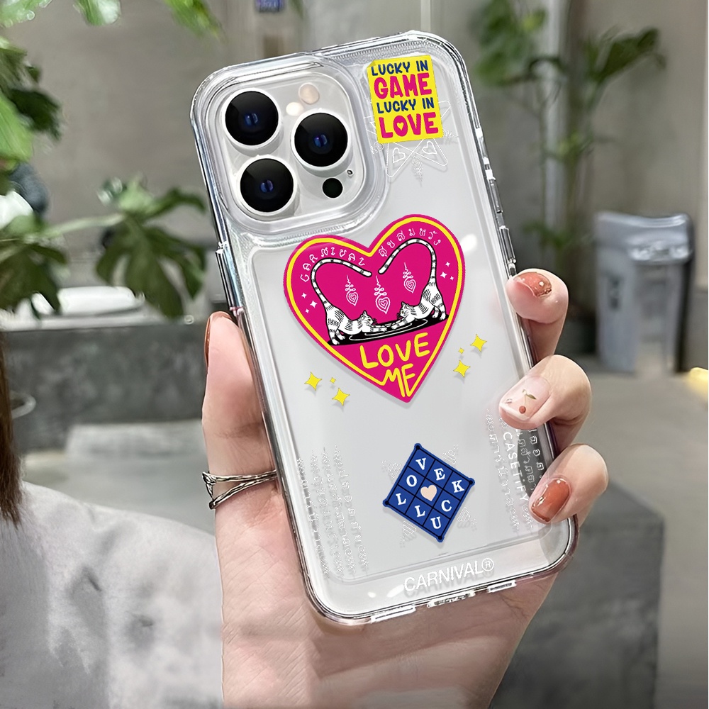 Ốp Điện Thoại Trong Suốt Chống Sốc Họa Tiết Trái Tim Cho iphone 14 pro max 11 13 12 7 8 Plus X XR XSMax