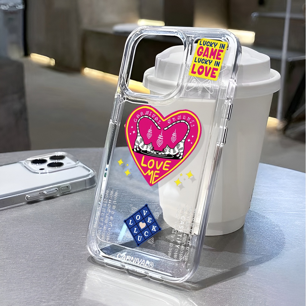 Ốp Điện Thoại Trong Suốt Chống Sốc Họa Tiết Trái Tim Cho iphone 14 pro max 11 13 12 7 8 Plus X XR XSMax