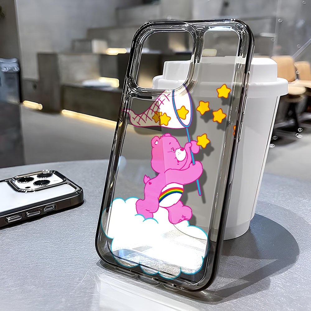 Ốp Điện Thoại Trong Suốt Chống Sốc In Hình Gấu Cầu Vồng Cho iphone 14 pro max 11 13 12 7 8 Plus X XR XSMax