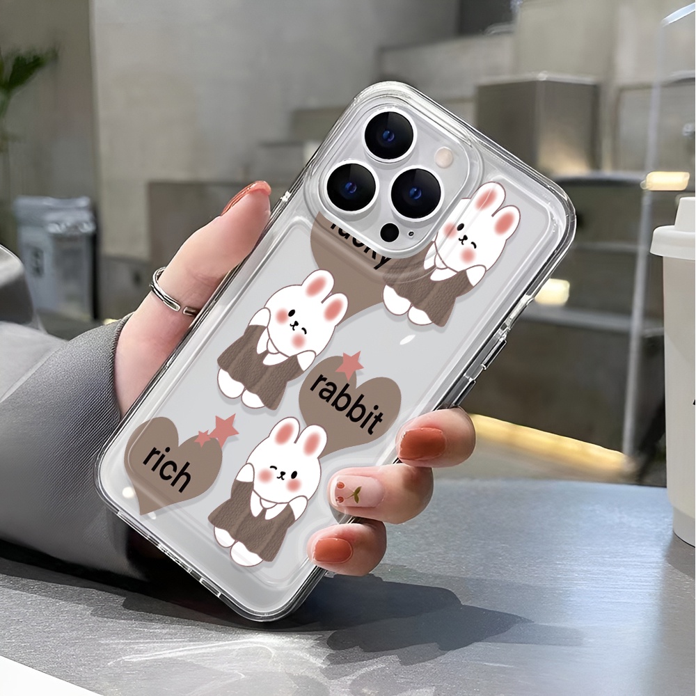 Ốp Điện Thoại Trong Suốt Chống Sốc In Hình Thỏ Hoạt Hình Cho iphone 14 pro max 11 13 12 7 8 Plus X XR XSMax