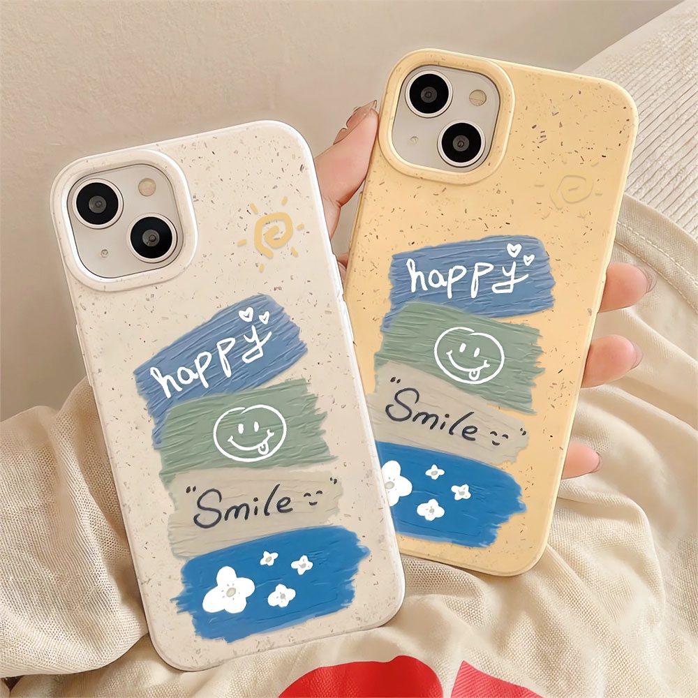 Ốp Điện Thoại Màu Nước Hình Mặt Cười Cho iphone 14promax 11 13 12 7 8 Plus X XR XSMax