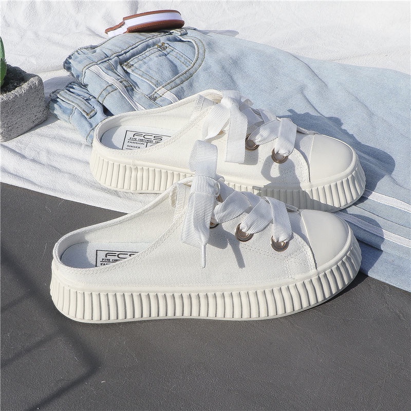 Giày Vải Canvas Không Gót Thời Trang Mùa Hè 2022 Phong Cách Mới Cho Nữ