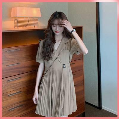 đâm babydoll Đầm Cổ Vest Phong Cách Pháp Thời Trang Mùa Hè 2020 Mới Cho Nữ