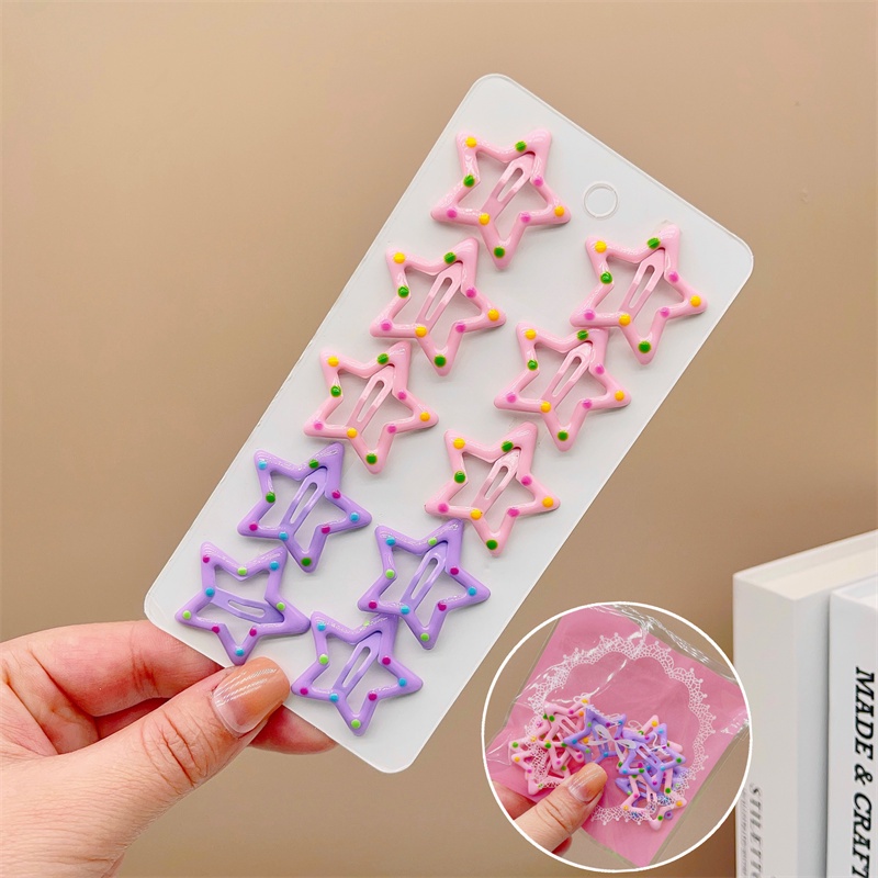 Kẹp Tóc Y2k Hình Ngôi Sao Năm Cánh Màu Sắc Ngọt Ngào Phong Cách Hàn Quốc