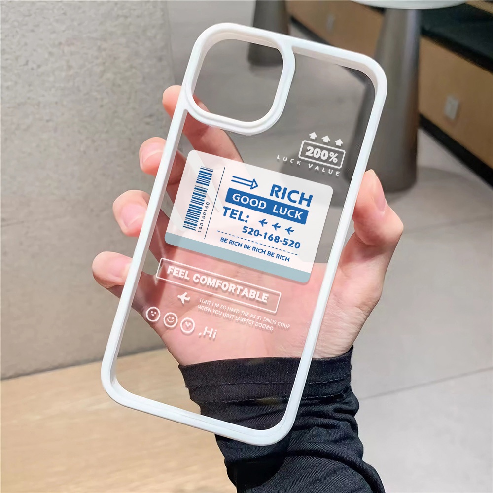 Ốp Điện Thoại Acrylic Cứng Trong Suốt In Hình Vé Máy Bay Thời Trang Cho iphone 14promax 11 13 12 7Plus 8 X XS Max