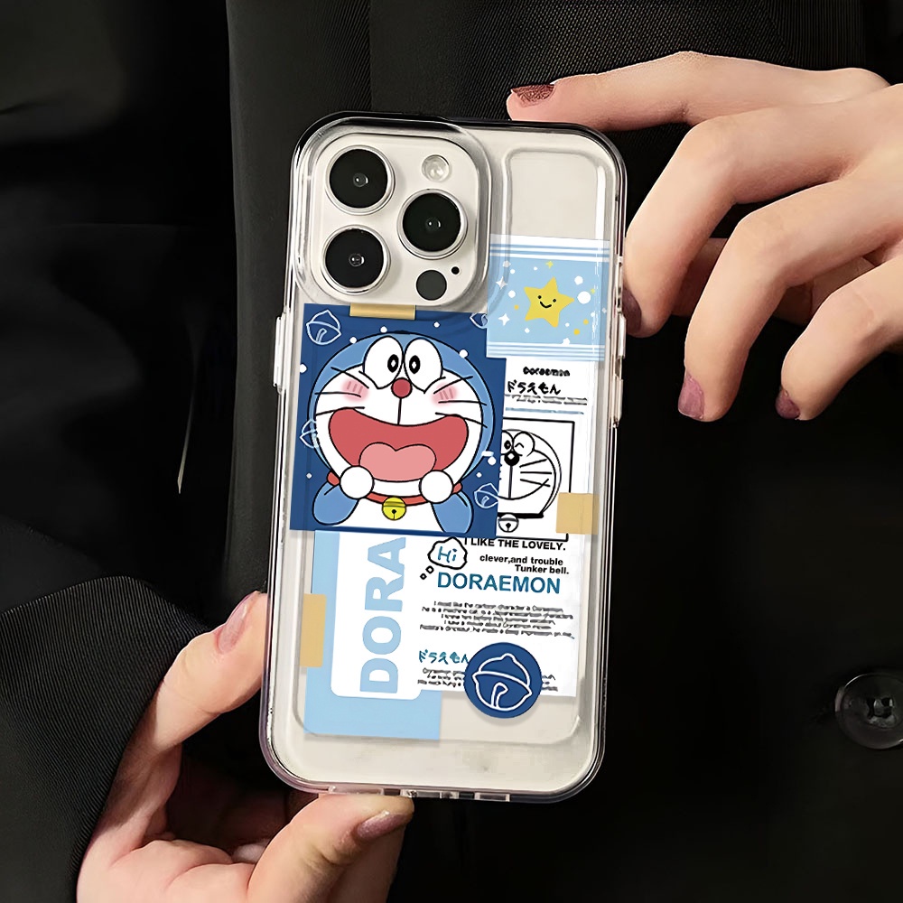 Ốp Điện Thoại Silicon Dẻo Trong Suốt In Hình Doremon Đáng Yêu Cho iphone 14promax 11 13 12 7Plus 7 X XS Max