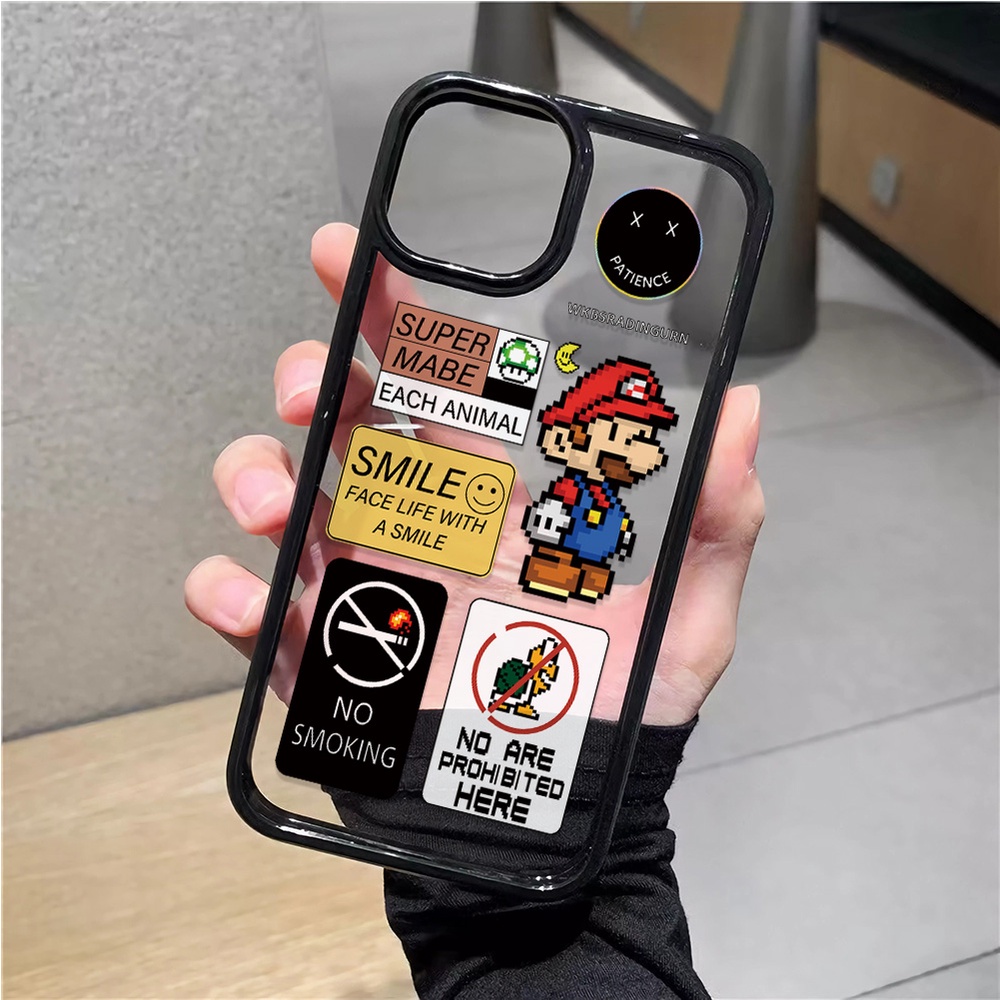 Ốp Điện Thoại Acrylic Cứng Trong Suốt Hình Mario Cho iphone 14promax 11 13 12 7Plus 8 X XS Max