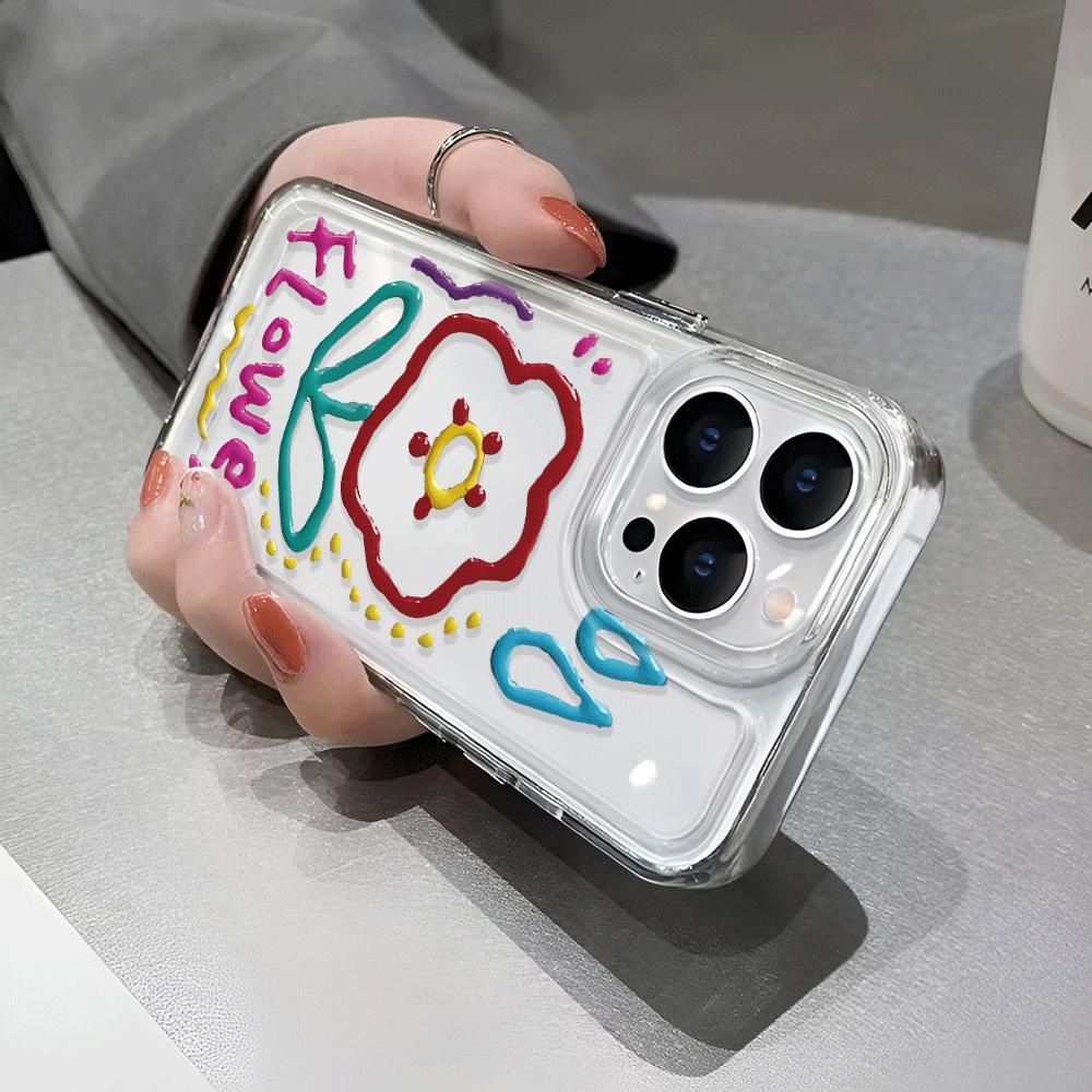 Ốp Điện Thoại Trong Suốt Họa Tiết Hoa Cho iphone 14promax 13 12 11 7Plus 7 8 Plus X XR XSMax