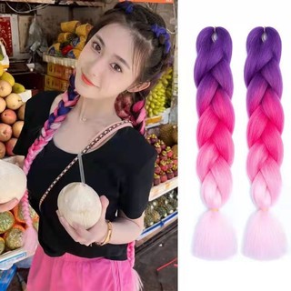 Bím Tóc Giả Ombre 5 Màu Sắc Lựa Chọn