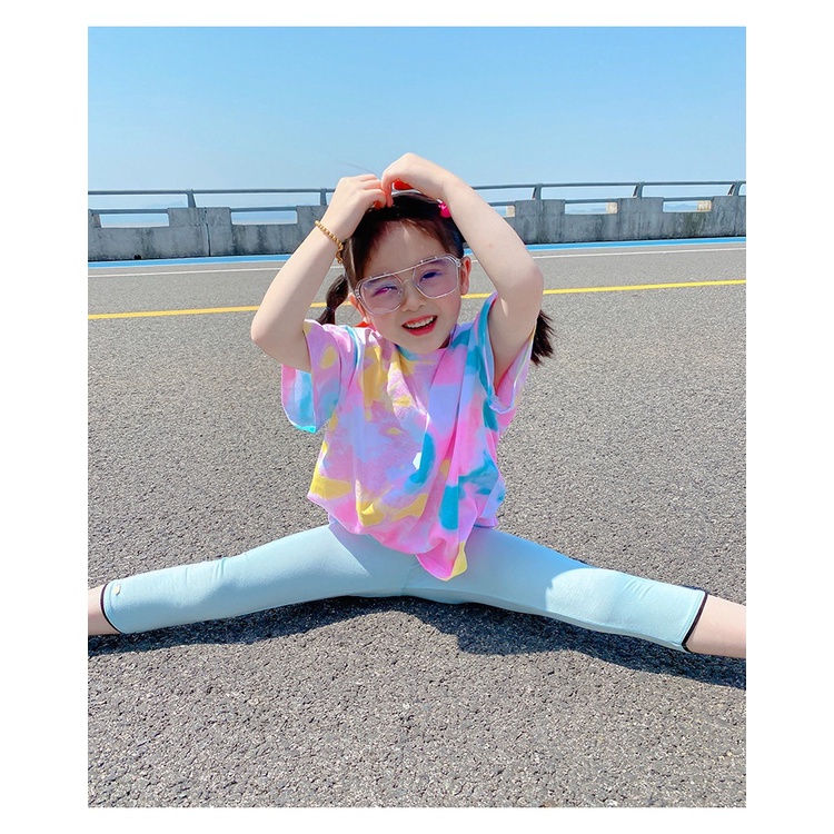 90-140cm Mùa Hè Phong Cách Mới Bé Gái Buộc Áo Thun Thời Trang Cho Bé Dễ Thương Rời Tay Ngắn Giữa Lớn Trẻ Em Hàng Đầu Hợp Thời Trang