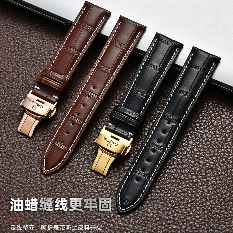 4/22☆Đồng Hồ Omega Dây Da Cá Ngựa Bay Omega Tốc Độ Nhanh Cho Nam Và Nữ