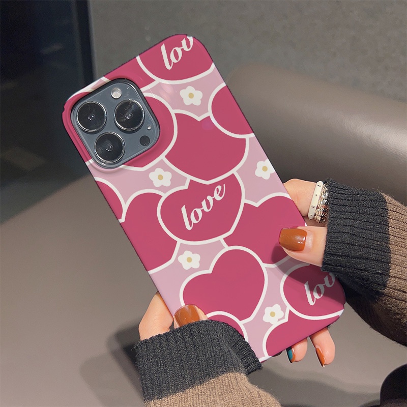 Ốp Điện Thoại Cứng Họa Tiết Trái Tim Dễ Thương Cho iphone 14 pro Max 11 13 12 7Plus 8 X XS Max