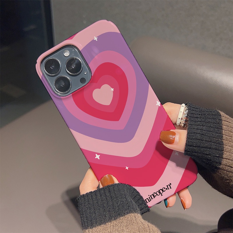 Ốp Điện Thoại Cứng In Hình Trái Tim Màu Hồng Cho iphone 14 pro Max 11 13 12 7Plus 8 X XS Max