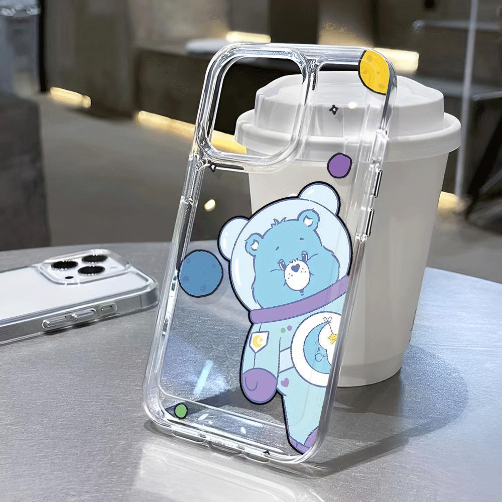 Ốp Điện Thoại Trong Suốt In Hình Gấu Phi Hành Gia Cho iphone 14 Pro Max 11 13 7 8 Plus 12 13Pro Max X XS Max