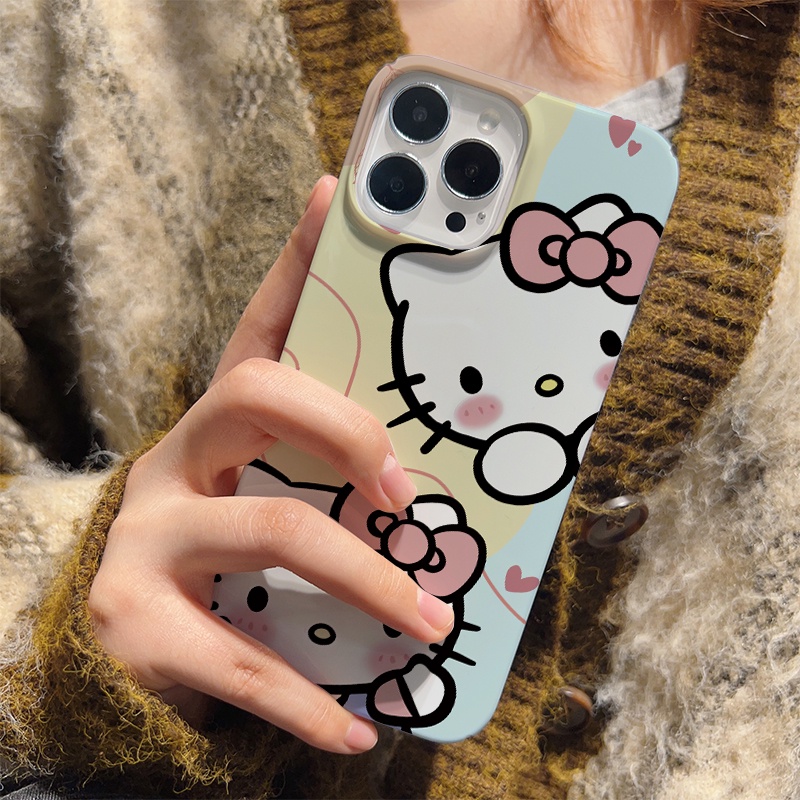 Ốp Điện Thoại Cứng Chống Sốc In Hình Mèo Hello Kitty Cho iphone 14 pro Max 11 13 12 7Plus 8 X XS Max
