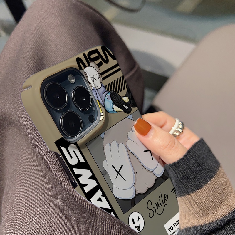 Ốp Điện Thoại Cứng Chống Sốc In Hình Gấu KAWS Hoạt Hình Cho iphone 14 pro Max 11 13 12 7Plus 8 X XS Max