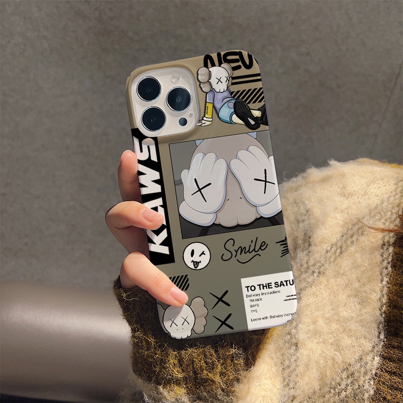 Ốp Điện Thoại Cứng Chống Sốc In Hình Gấu KAWS Hoạt Hình Cho iphone 14 pro Max 11 13 12 7Plus 8 X XS Max