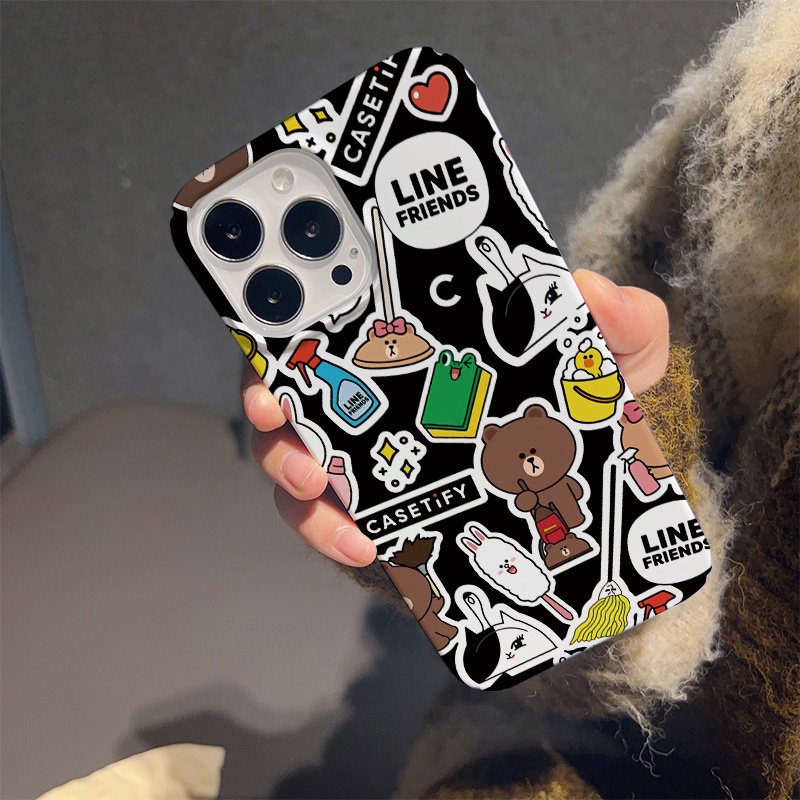 Ốp Điện Thoại Cứng Hình Gấu Nâu Thời Trang Chống Sốc Cho iphone 14 pro Max 11 13 12 7Plus 8 X XS Max