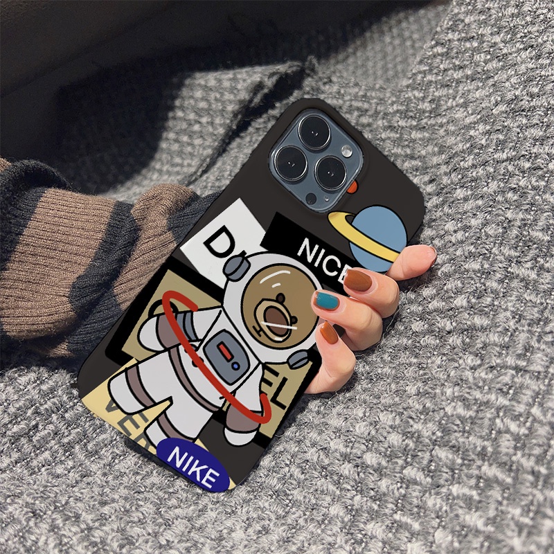 Ốp Điện Thoại Cứng Chống Sốc In Hình Gấu Phi Hành Gia Cho iphone 14 pro Max 11 13 12 7Plus 8 X XS Max