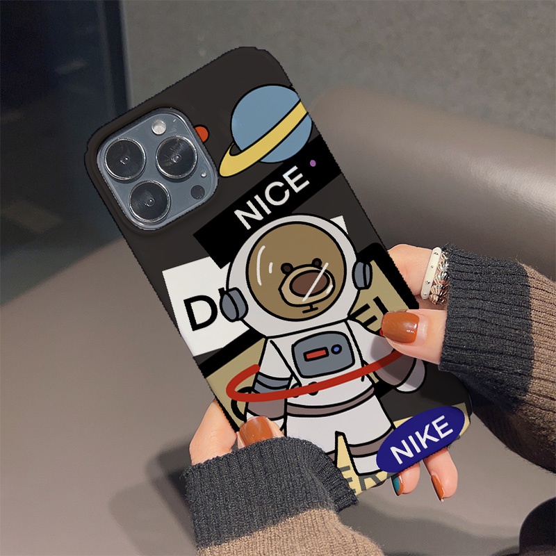 Ốp Điện Thoại Cứng Chống Sốc In Hình Gấu Phi Hành Gia Cho iphone 14 pro Max 11 13 12 7Plus 8 X XS Max