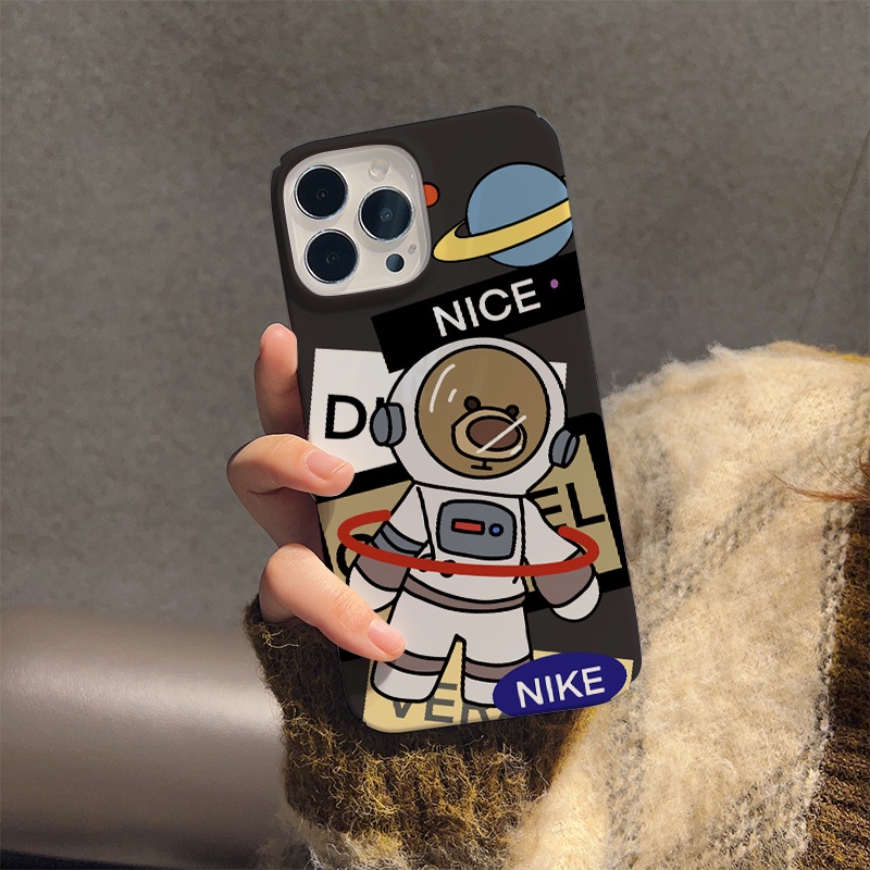 Ốp Điện Thoại Cứng Chống Sốc In Hình Gấu Phi Hành Gia Cho iphone 14 pro Max 11 13 12 7Plus 8 X XS Max
