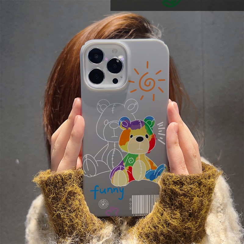 Ốp Điện Thoại Cứng Chống Sốc In Hình Gấu Dễ Thương Cho iphone 14 pro Max 11 13 12 7Plus 8 X XS Max