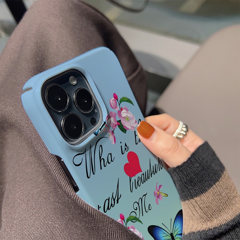 Ốp Điện Thoại Cứng Họa Tiết Bươm Bướm / Trái Tim Thời Trang Chống Sốc Cho iphone 14 pro Max 11 13 12 7Plus 8 X XS