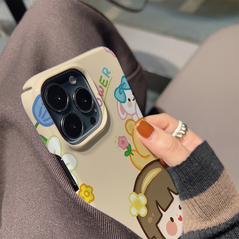 Ốp Điện Thoại Cứng Chống Sốc In Hình Gấu Thỏ Dễ Thương Cho iphone 14 pro Max 11 13 12 7Plus 8 X XS Max