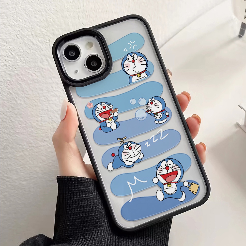 Ốp Điện Thoại Acrylic Cứng Trong Suốt Hình Doraemon Đám Mây Cho iphone 14 pro Max 11 13 12 7Plus 8 X XS Max