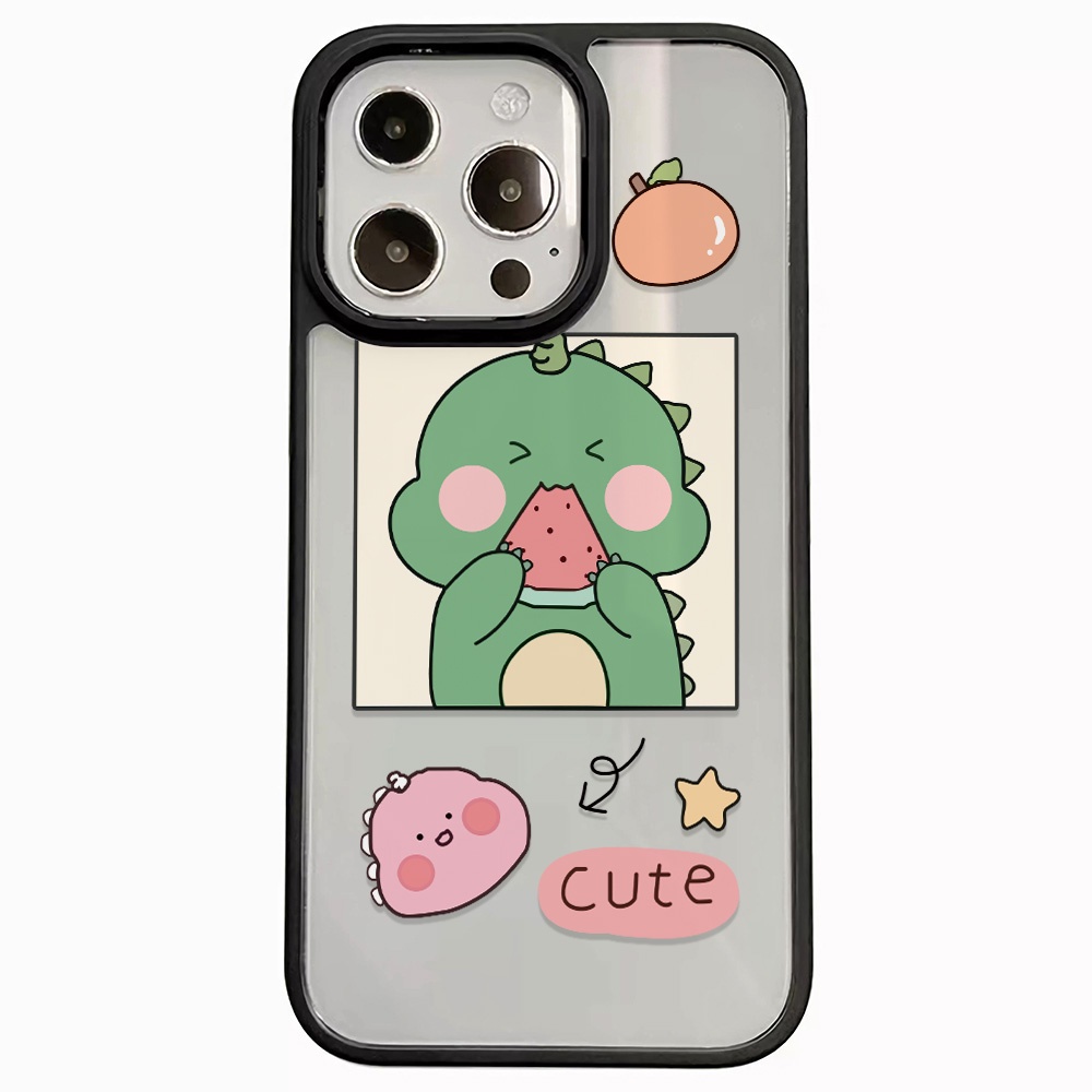 Ốp Điện Thoại Nhựa Acrylic Cứng Trong Suốt Hình Khủng Long / Dưa Hấu Cho iphone 14 pro Max 11 13 12 7Plus 8 X XS
