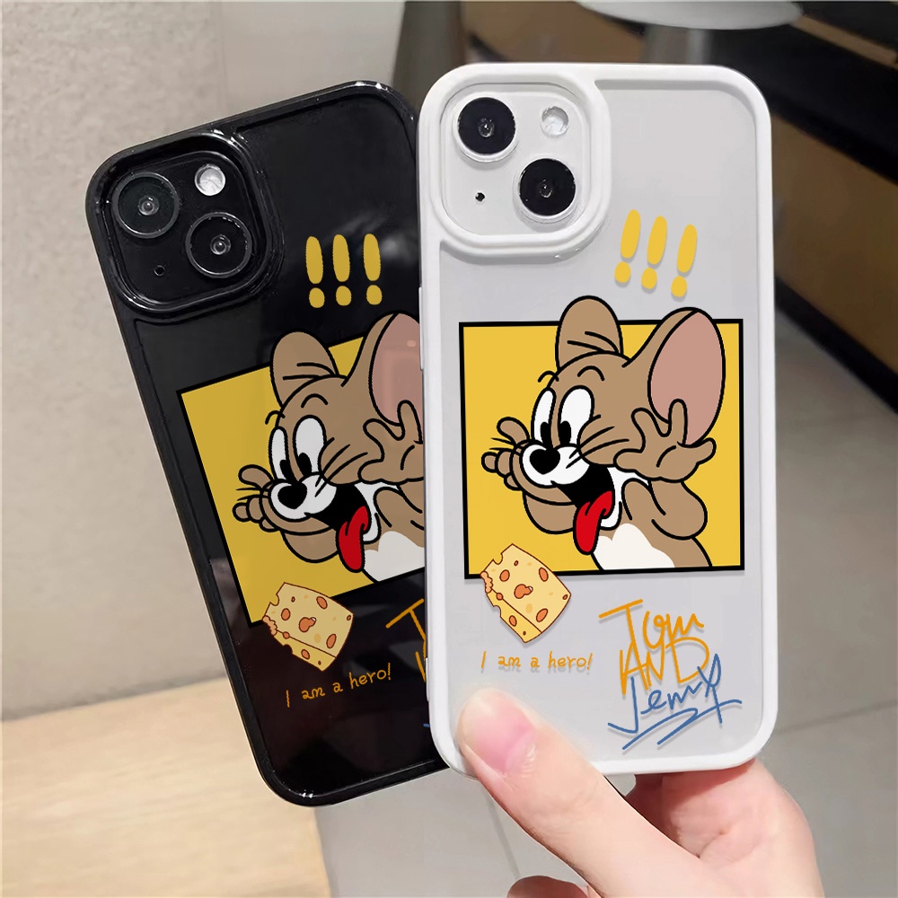 Ốp Điện Thoại Nhựa Acrylic Cứng Trong Suốt Hình Chuột Phô Mai Cho iphone 14 pro Max 11 13 12 7Plus 8 X XS Max