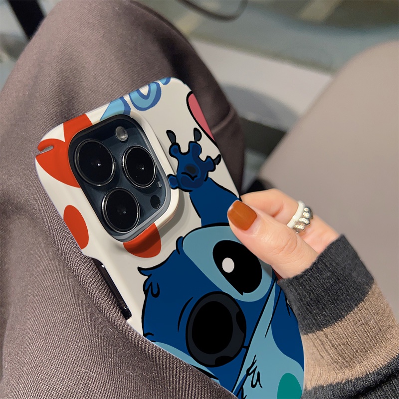 Ốp Lưng ChốNg SốC HìNh Stitch Và TráI Tim Cho iphone 14 pro Max 11 13 12 7Plus 8 X XS Max