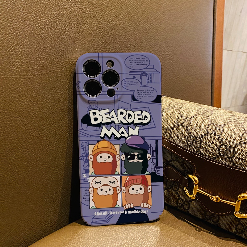 Ốp Điện Thoại Cứng Họa Tiết Râu Chú Dễ Thương Cho iphone 14 pro Max 11 13 12 7Plus 8 X XS Max