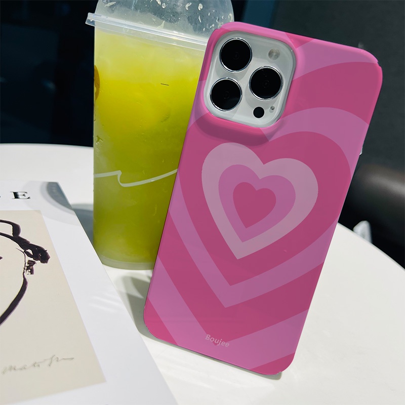 Ốp Điện Thoại Cứng Họa Tiết Trái Tim Màu Đỏ / Hồng Thời Trang Chống Sốc Cho iphone 14 pro Max 11 13 12 7Plus 8 X XS Max