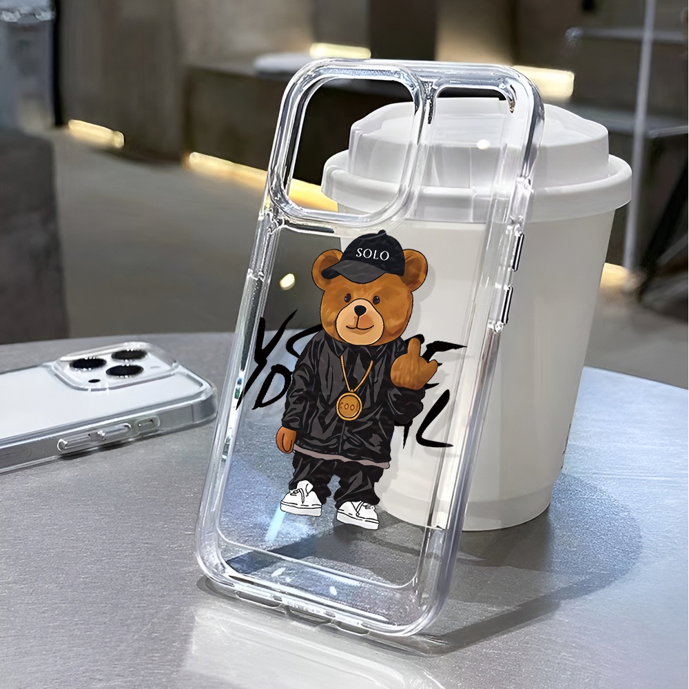 Ốp Điện Thoại Trong Suốt Chống Sốc In Hình Gấu Hoạt Hình Cho iphone 14 pro max 11 13 12 7 8 Plus X XR XSMax