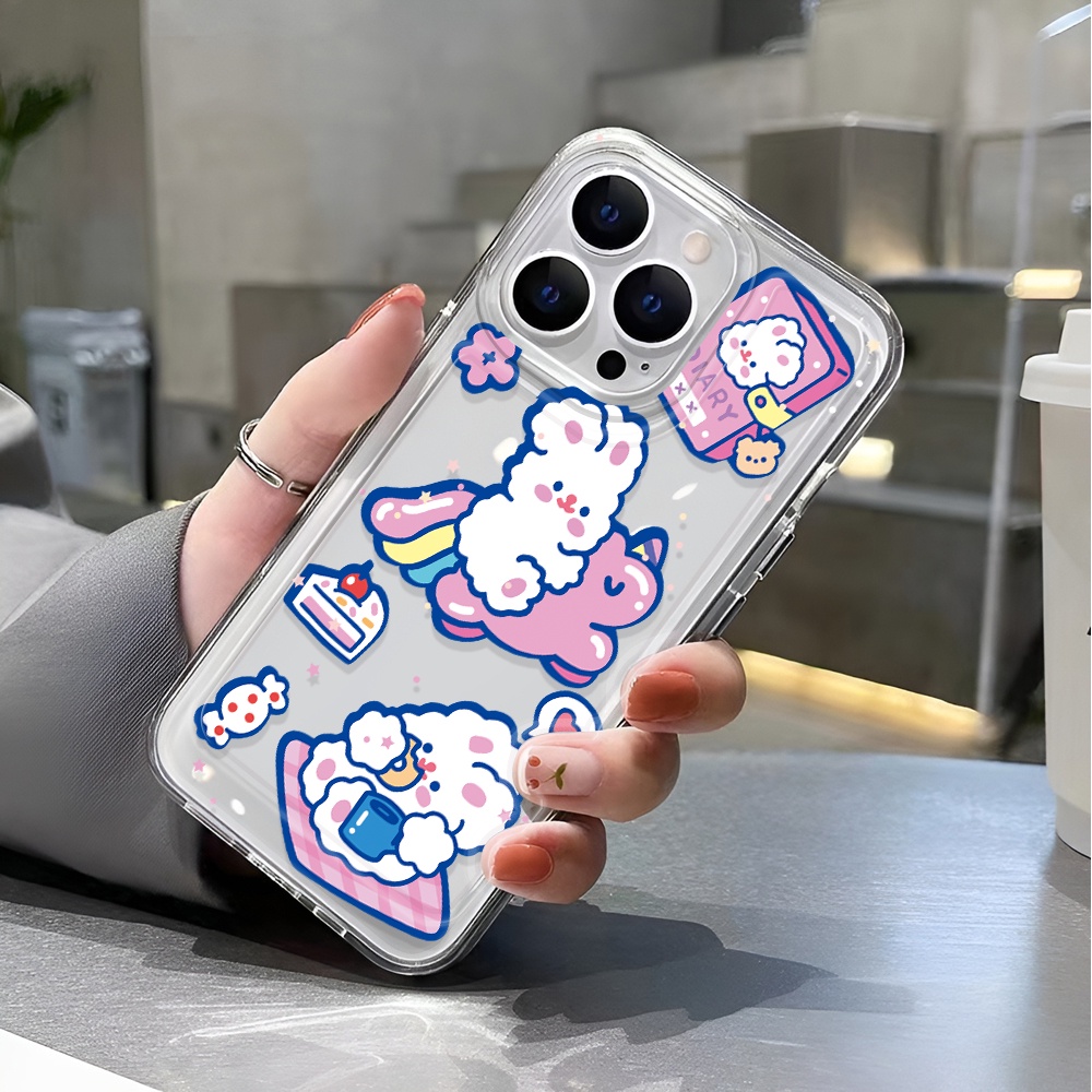 Ốp Điện Thoại Trong Suốt Hình Thỏ Kỳ Lân Cho iphone 14 pro max 11 13 12 7 8 Plus X XR XSMax