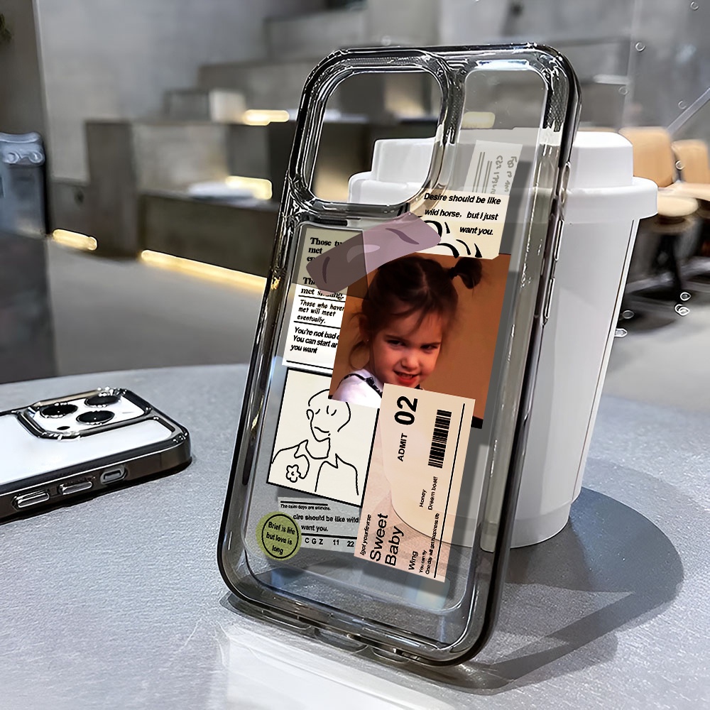 Ốp Điện Thoại Trong Suốt Hình Cô Gái Không Gian Cho iphone 14 pro max 11 13 12 7 8 Plus X XR XSMax