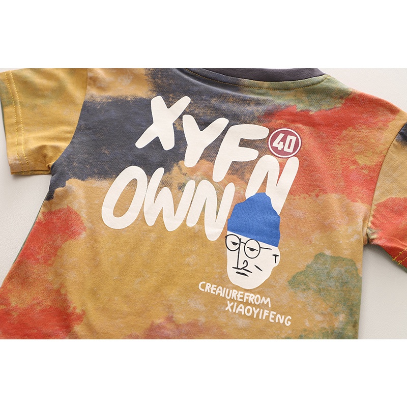 Set Đồ Mùa Hè 2 Món Gồm Áo Thun + Quần Ngắn In Họa Tiết Hoạt Hình Cho Bé Sơ Sinh