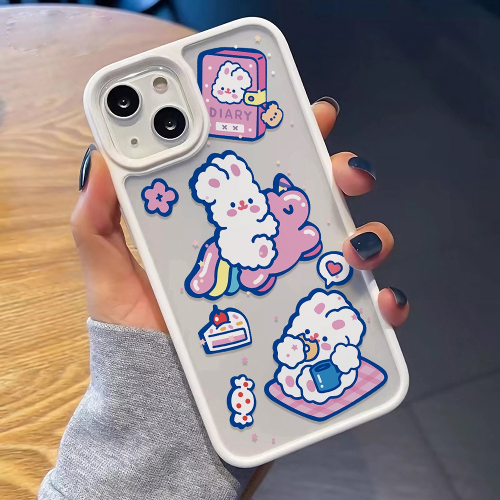 Ốp Điện Thoại Nhựa Acrylic Cứng Trong Suốt Hình Kỳ Lân Thỏ Cho iphone 14 pro Max 11 13 12 7Plus 8 X XS Max