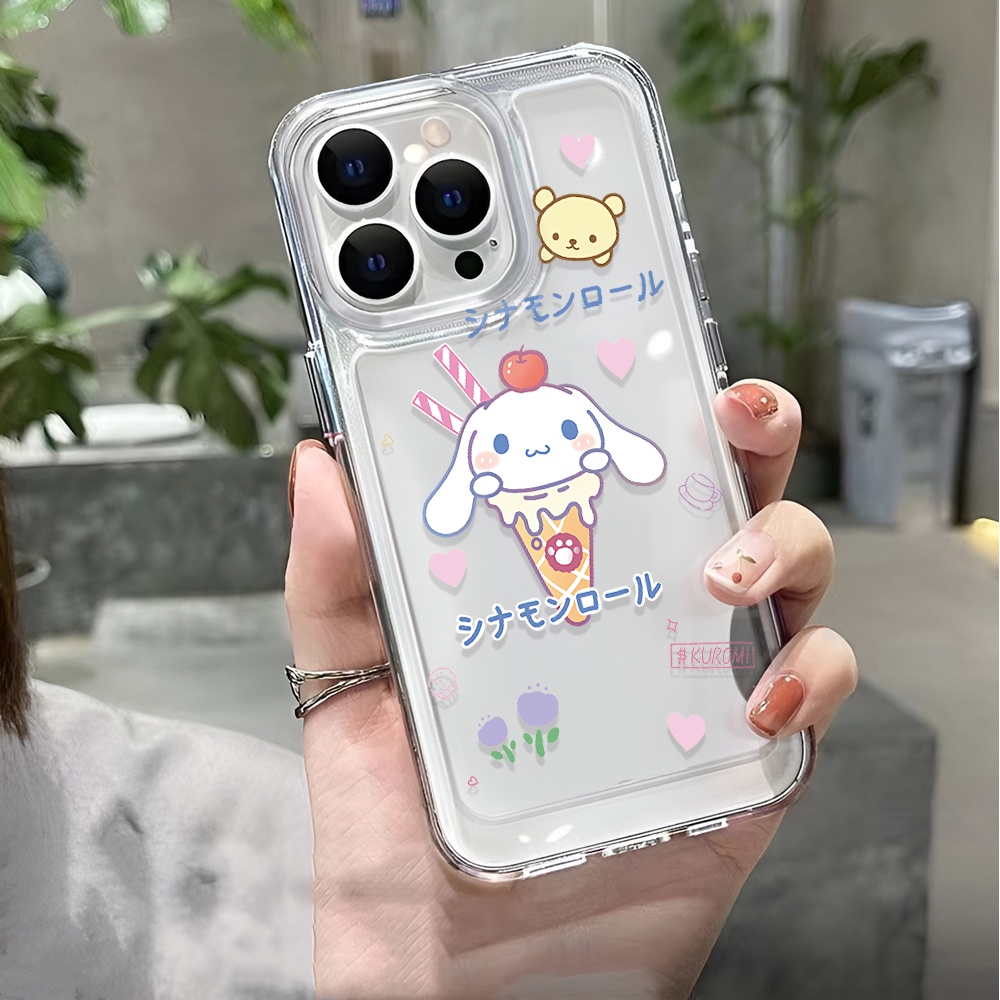 Ốp Điện Thoại Trong Suốt Họa Tiết Hoạt Hình Cinnamoroll Dễ Thương Cho iphone 14 pro max 11 13 12 7 8 Plus X XR XSMax
