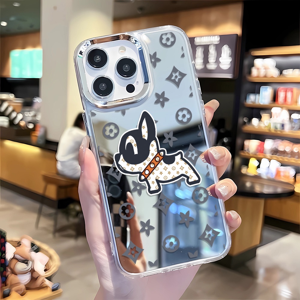 Ốp Điện Thoại Tpu In Hình Chó Hoạt Hình Mặt Gương Cho iphone 14 pro max 11 12 13 8 7 Plus X XR XSMax